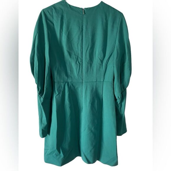 Tibi Midori Florence Green Mini Dress Puff long sleeve Size 6 - Picture 6 of 12